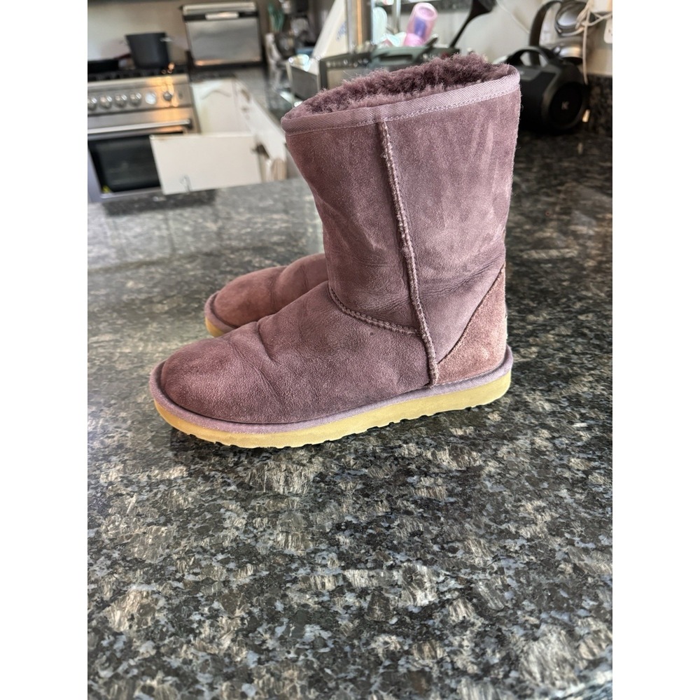 Ugg Australia Classic Short‎ Metallic Port Purple Shearling Sheepskin Women's 7